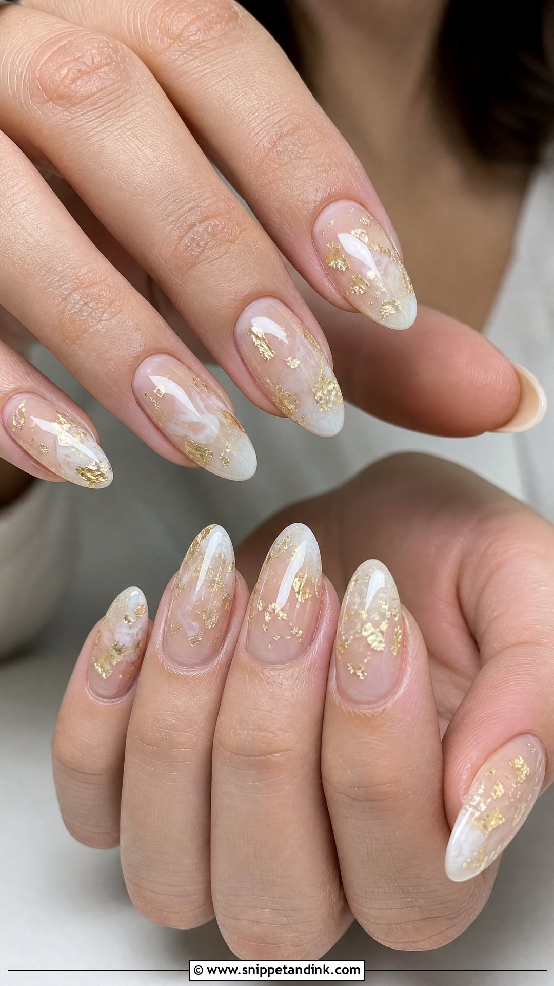 Gold Foil Wedding Nails - Snippet and Ink - 25 Unique Wedding Nails for Bride