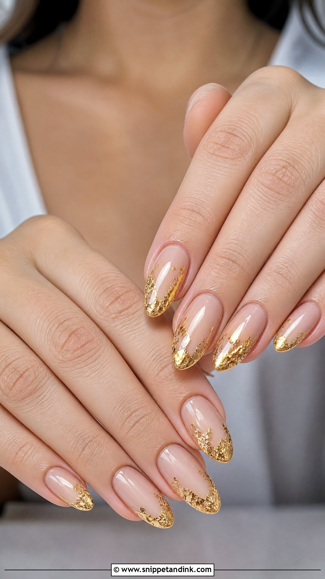Gold Foil Wedding Nails - Snippet and Ink - 25 Wedding Nail Art Designs
