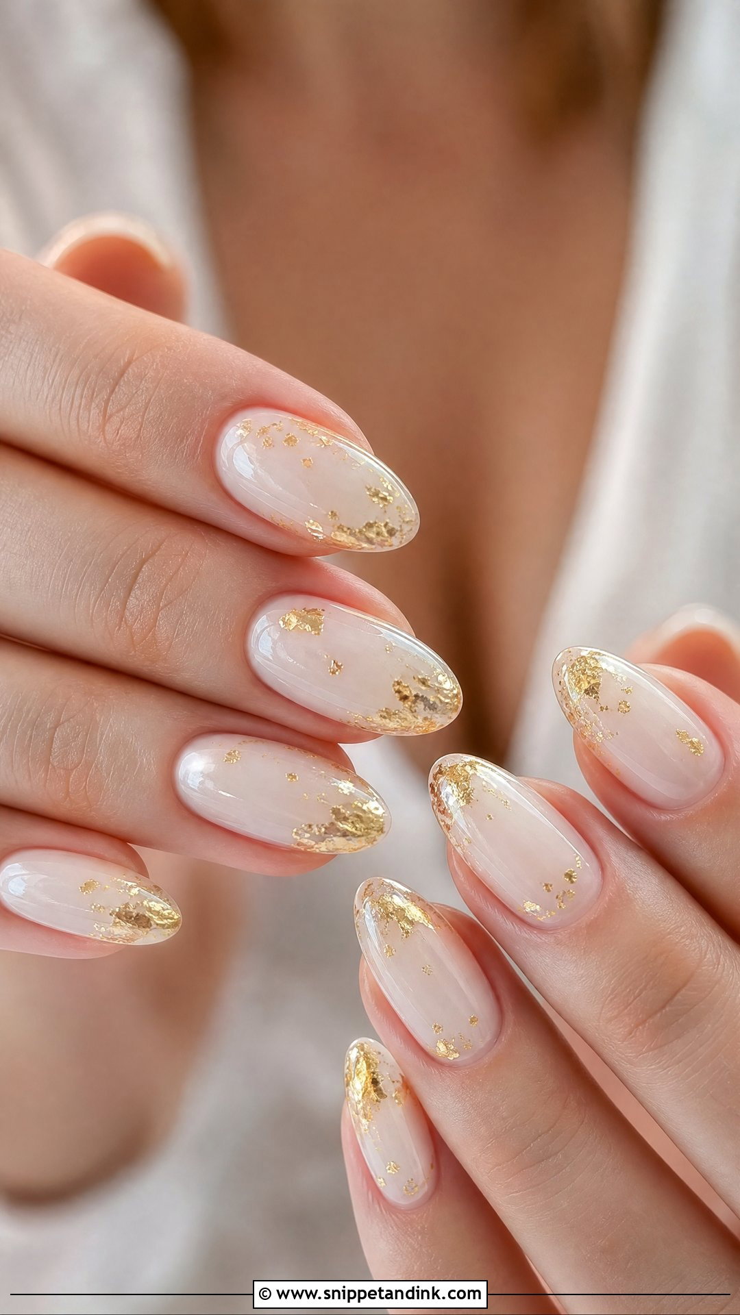 Gold Foil Wedding Nails - Snippet and Ink - 25 Wedding Nail Art Design Ideas