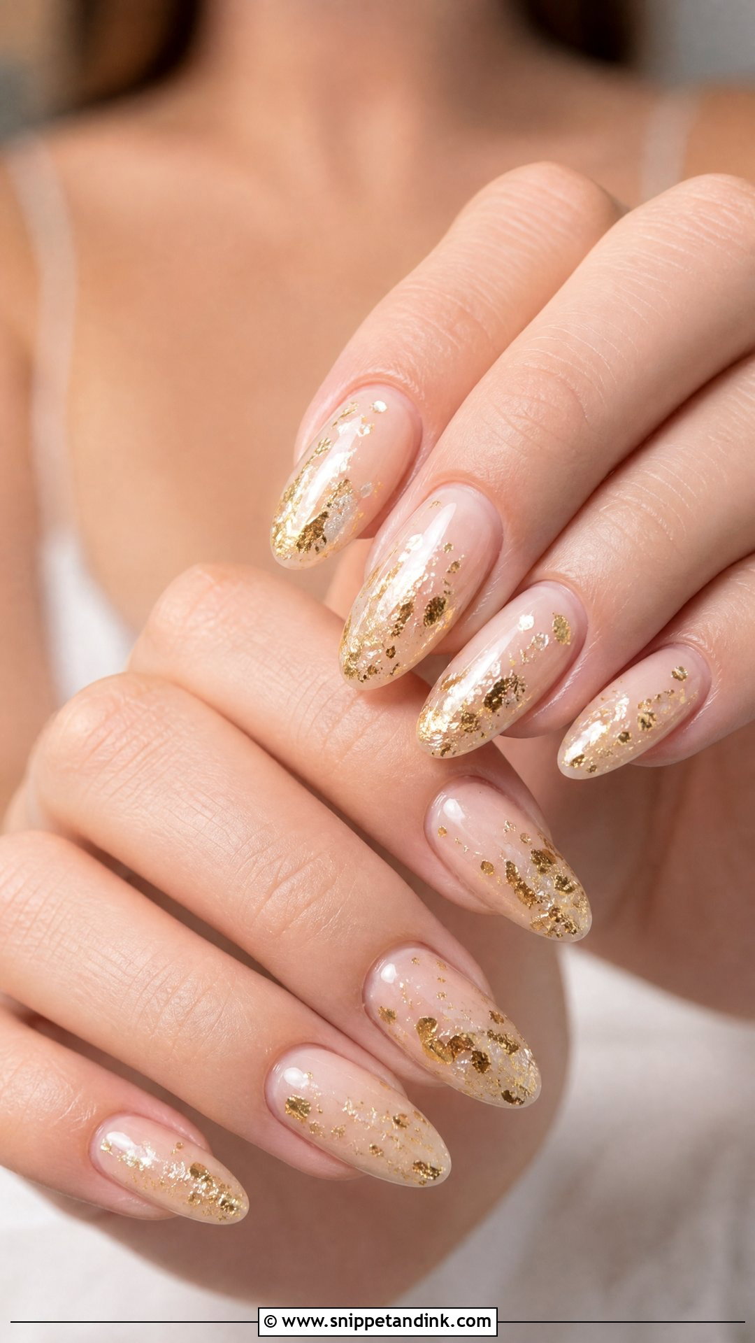 Gold Foil Wedding Nails - Snippet and Ink - 25 Wedding Nail Designs for Bride