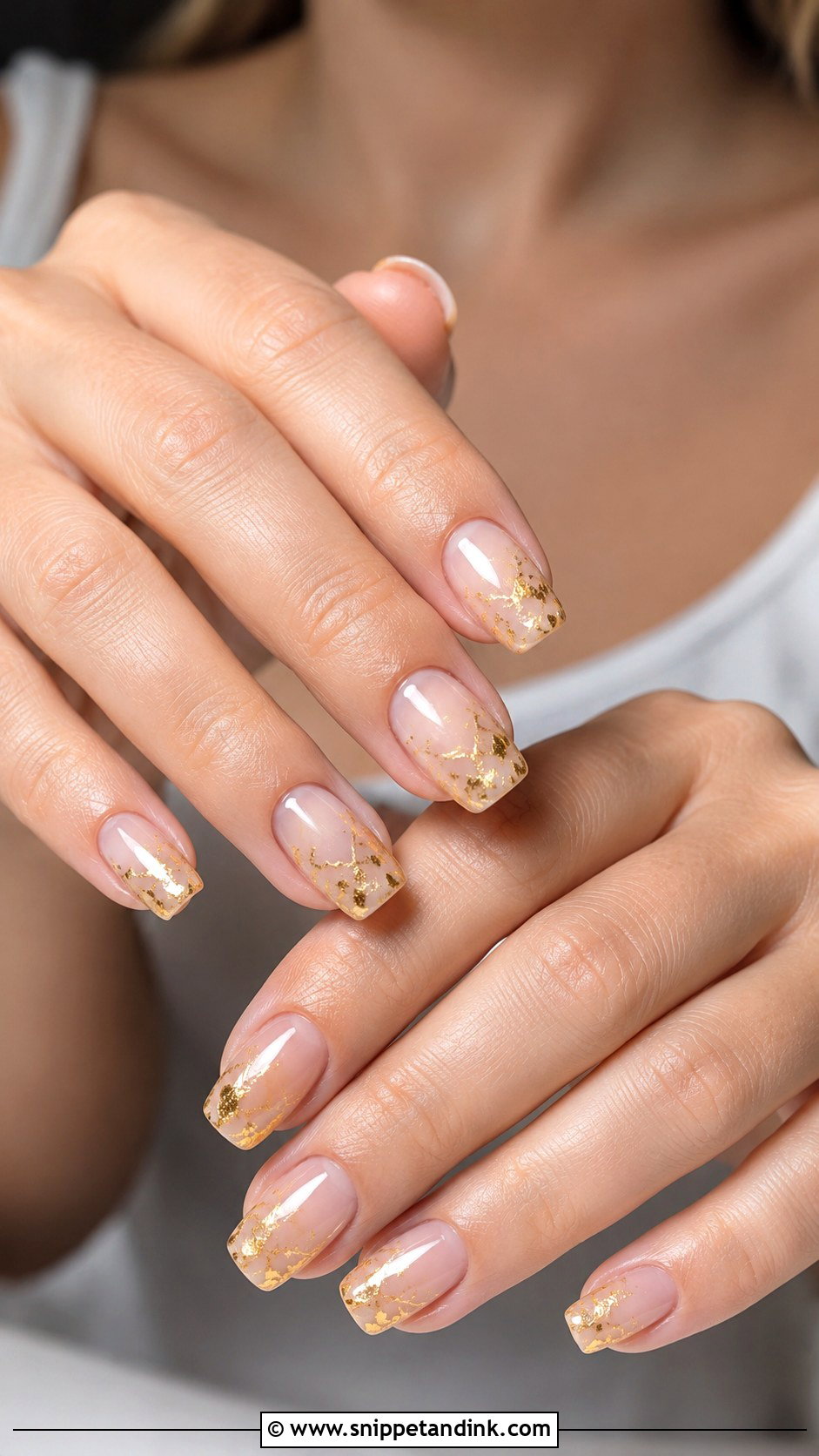 Gold Foil Wedding Nails - Snippet and Ink - 20 Fun Wedding Nails for Bride