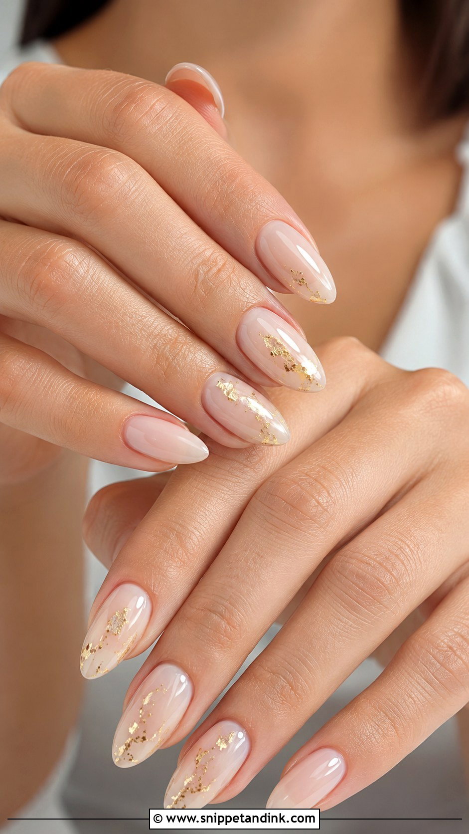 Gold Foil Wedding Nails - Snippet and Ink - 20 Nail Art for Marriage Ideas