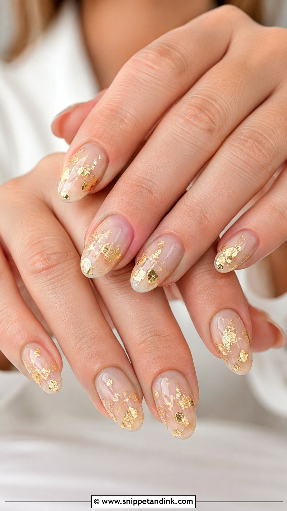 Gold Foil Wedding Nails - Snippet and Ink - 20 Nail Art Designs for Wedding Functions