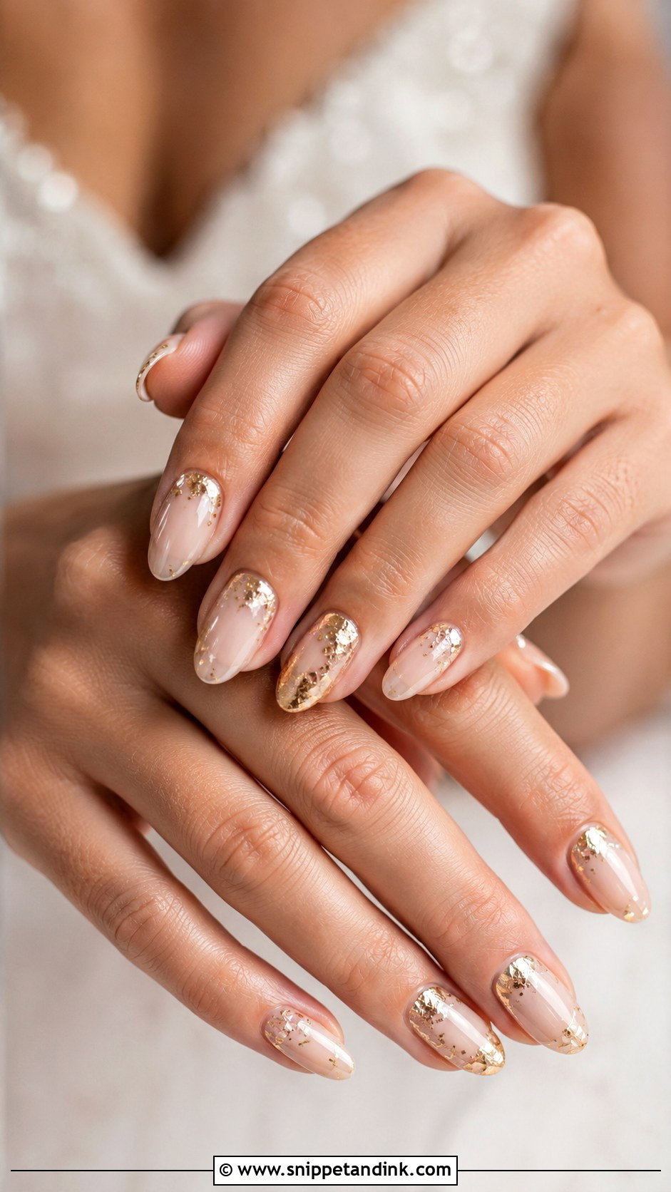 Gold Foil Wedding Nails - Snippet and Ink - 20 Summer Wedding Nails for Bride