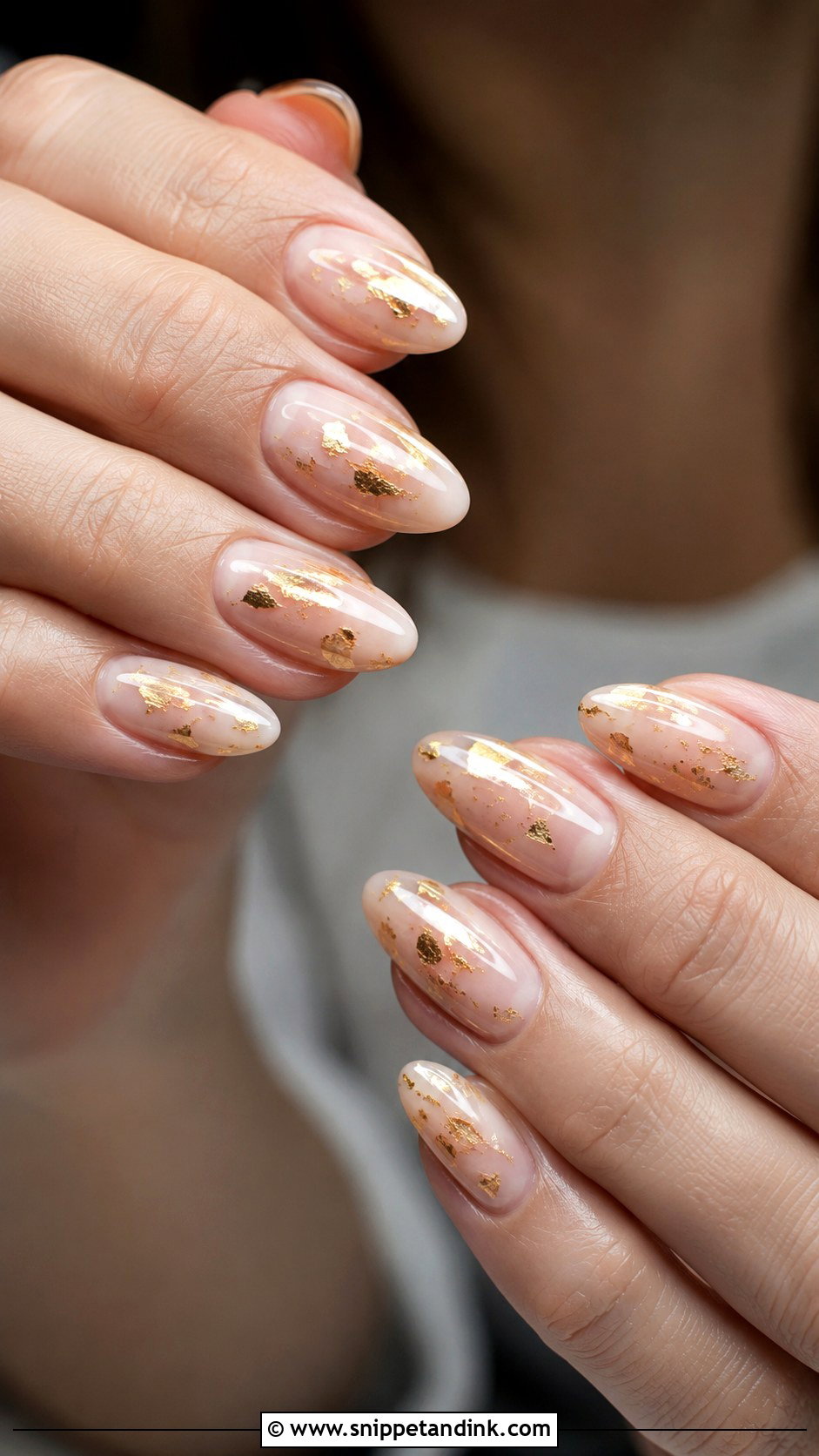 Gold Foil Wedding Nails - Snippet and Ink - 20 Wedding Nails Design 2025