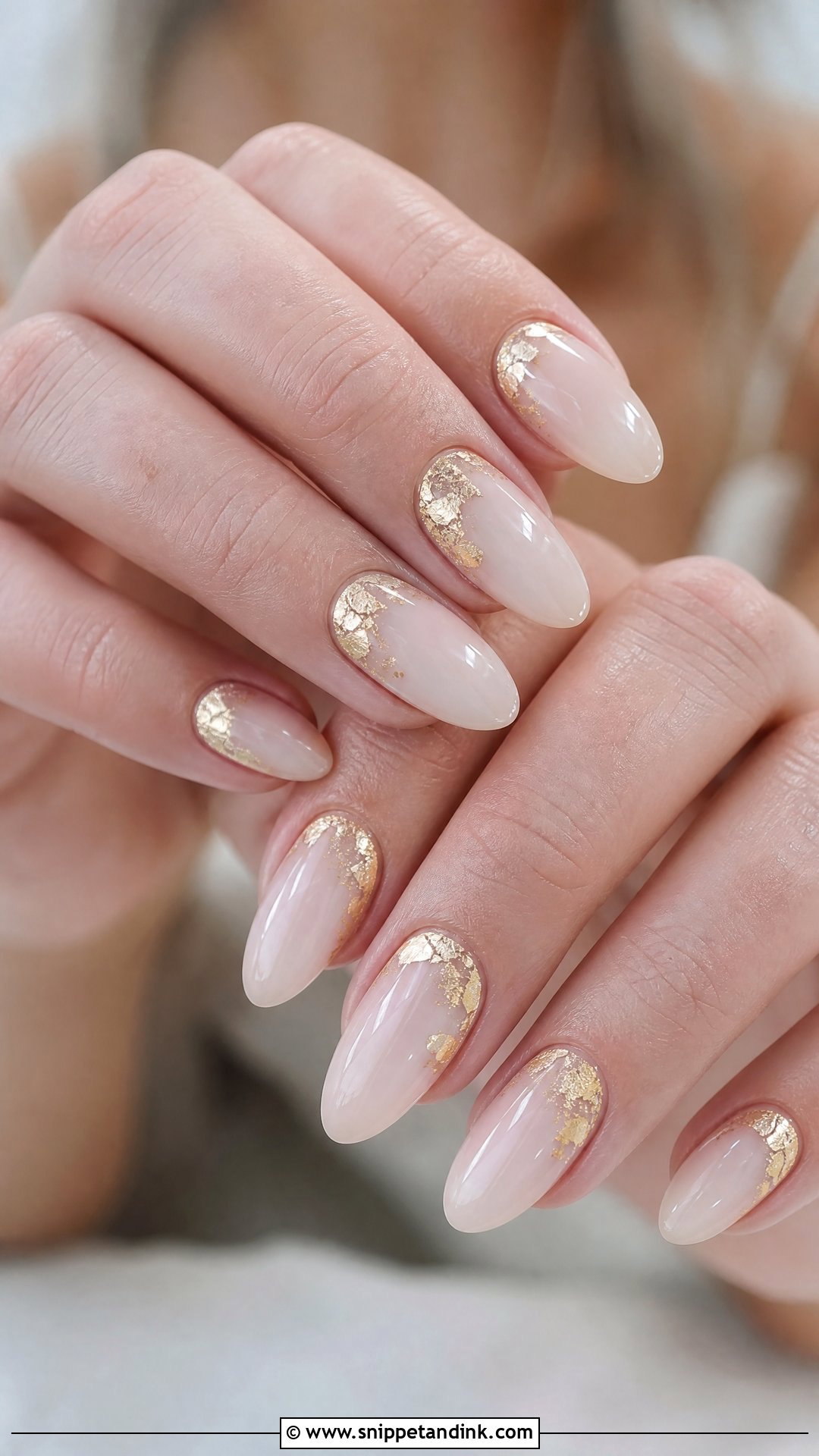Gold Foil Wedding Nails - Snippet and Ink - 25 Classy Wedding Nails