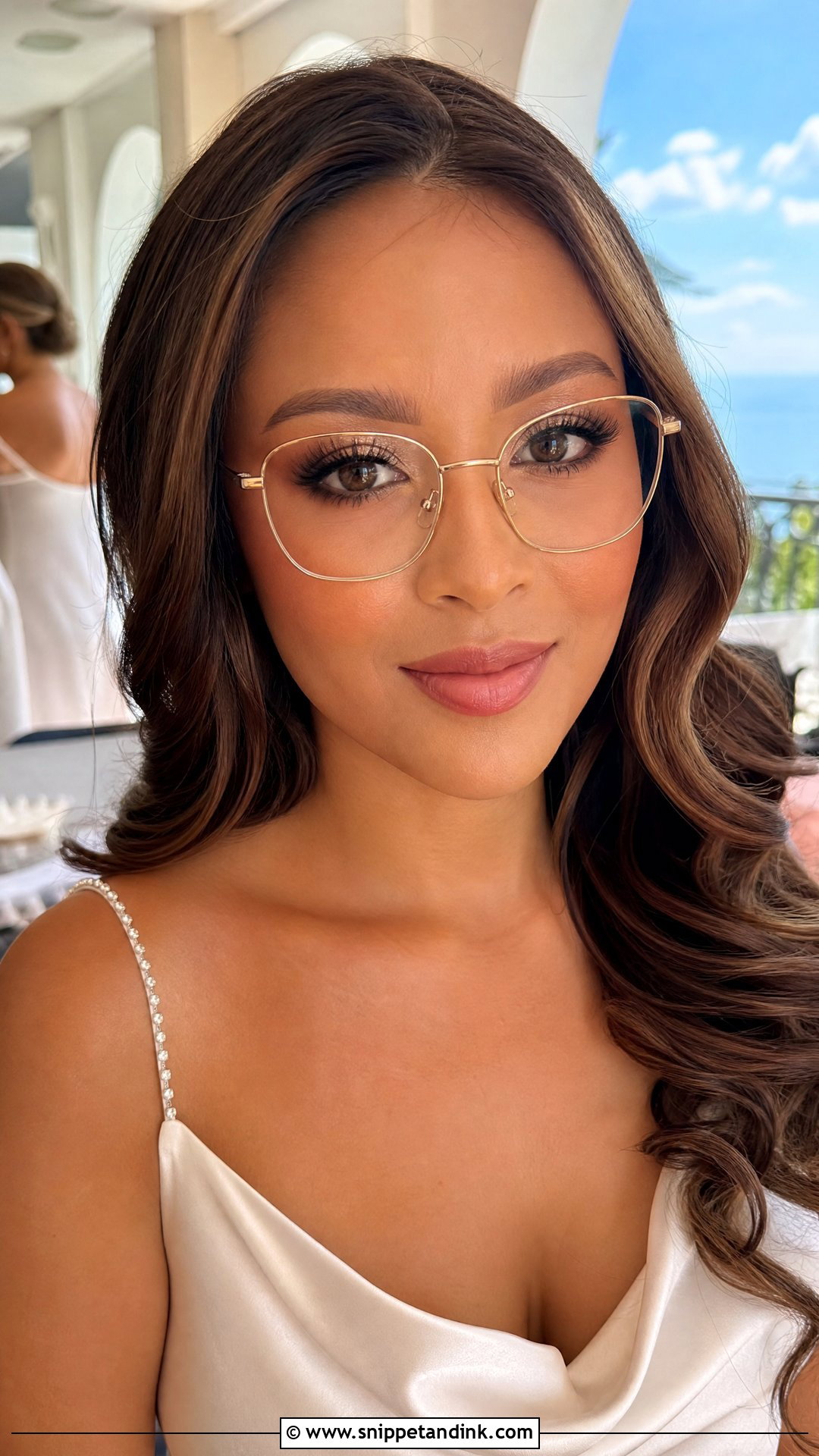 Gold Frame Glasses Wedding Makeup - Snippet and Ink - 20 Wedding Makeup with Glasses
