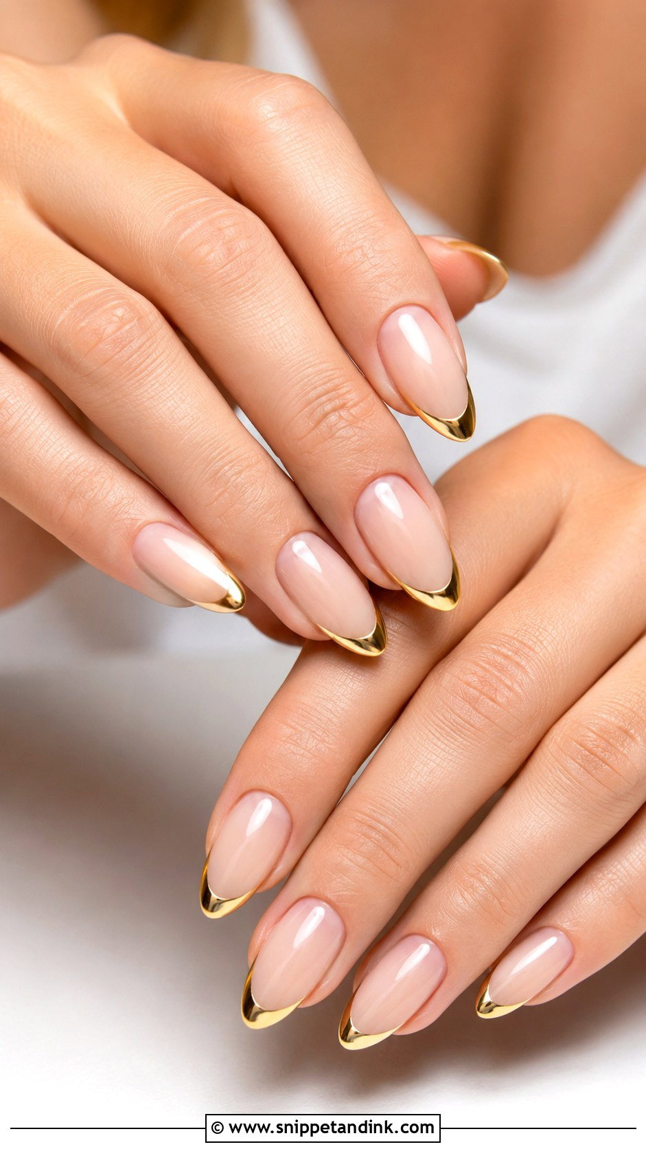 Gold French Anniversary Nails - Snippet and Ink - 20 Wedding Anniversary Nails Ideas