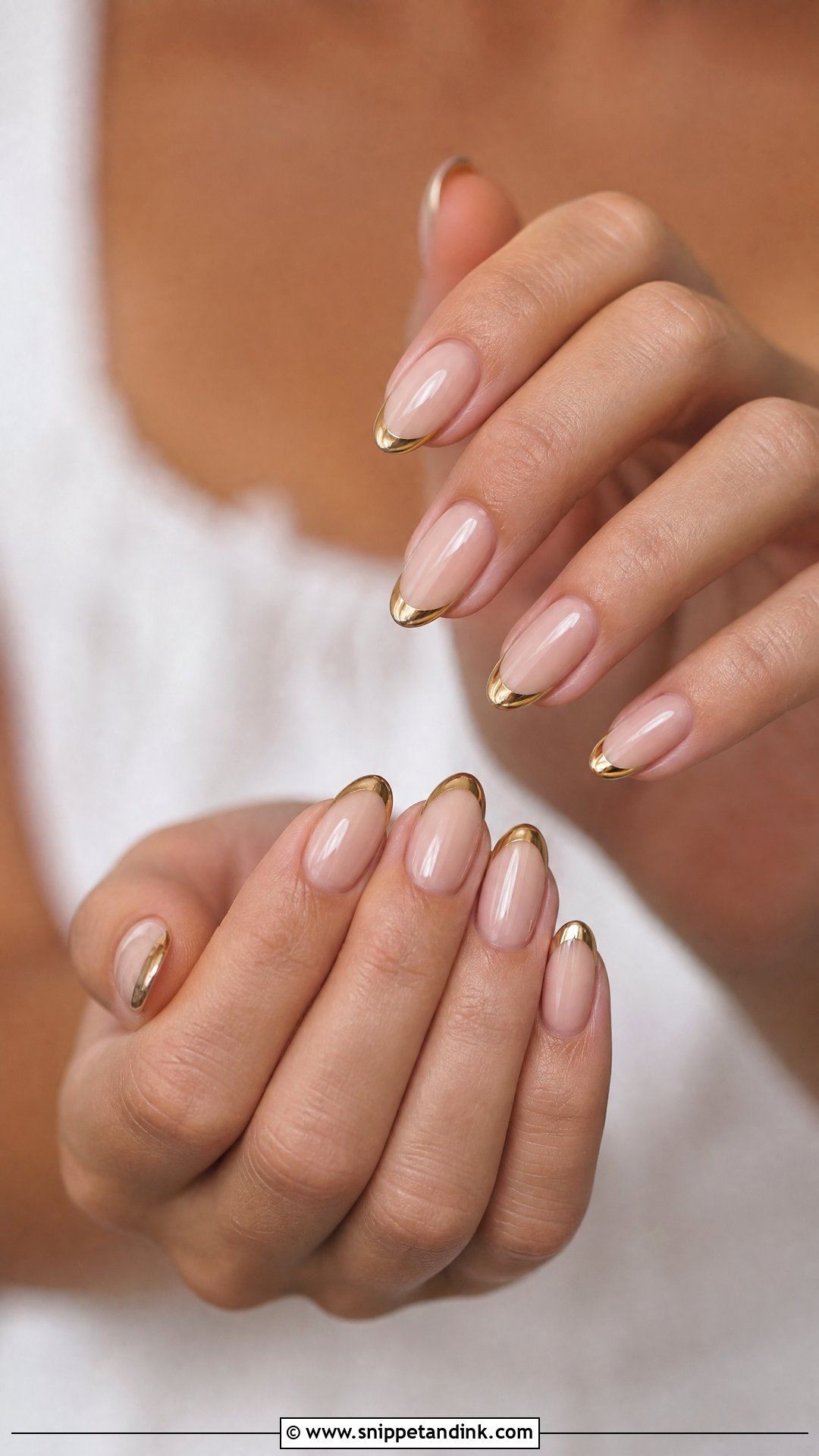 Gold French Bridal Manicure - Snippet and Ink - 25 Bridal French Manicure Ideas