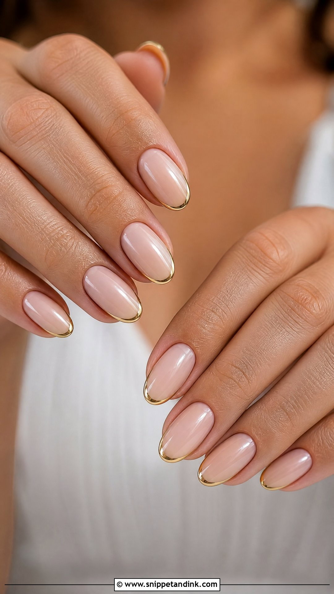 Gold French Bridal Nails - Snippet and Ink - 25 Bridal Wedding Nails for Bride