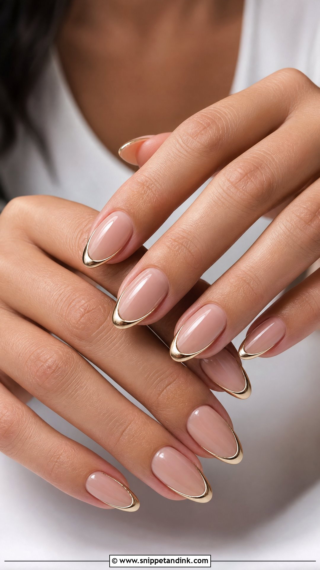 Gold French Bridal Nails - Snippet and Ink - 25 French Bridal Nails