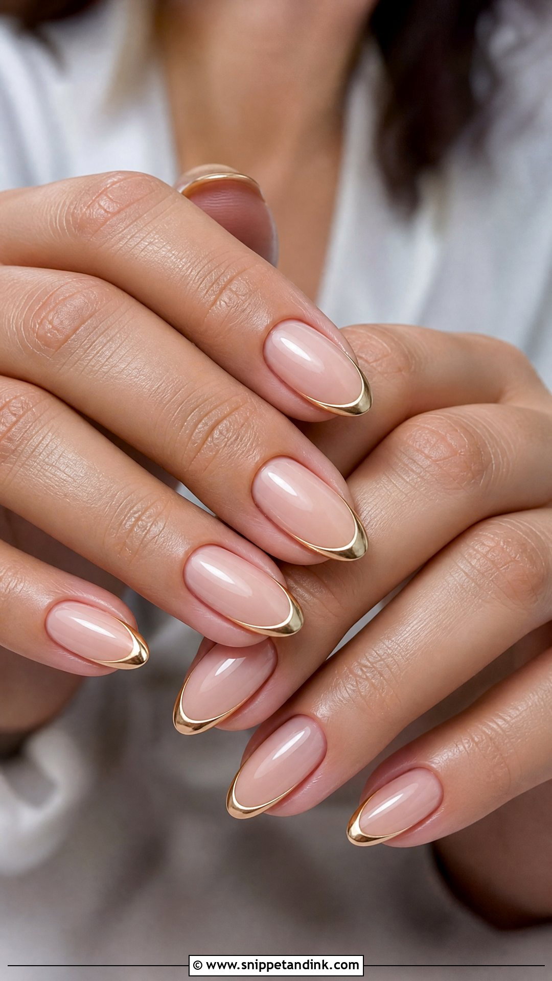 Gold French Bridal Nails - Snippet and Ink - 35 Bridal Nails