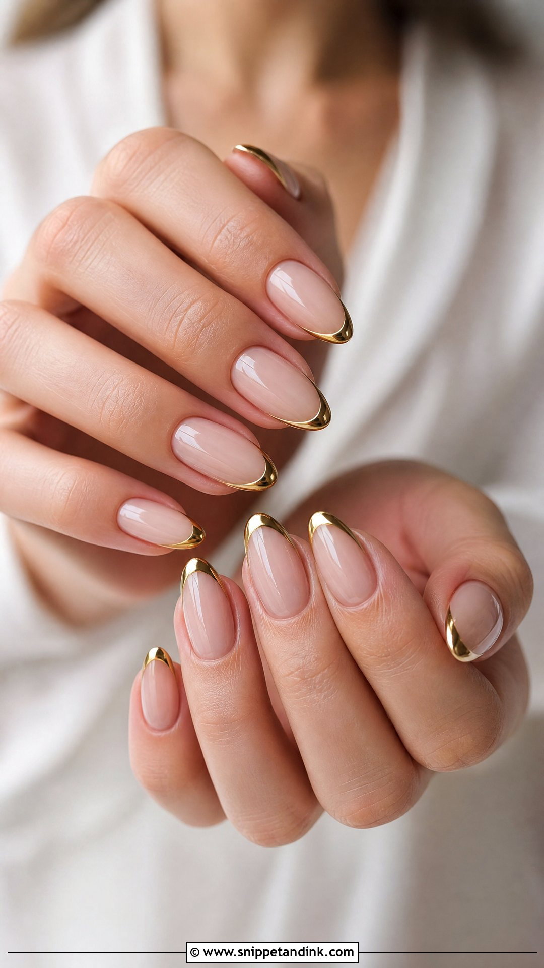Gold French Bridal Nails - Snippet and Ink - 35 Classy Bridal Wedding Nails for Bride