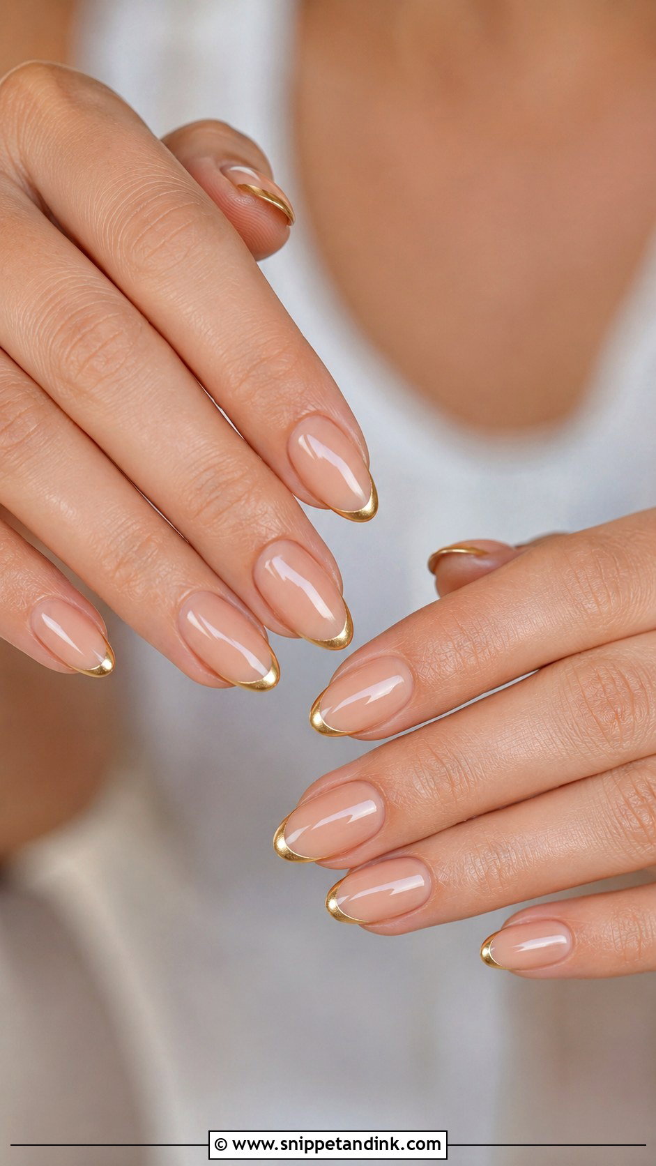 Gold French Bride Nails - Snippet and Ink - 30 Elegant Bride Nails Wedding