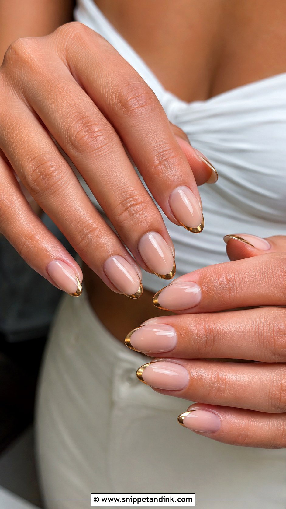 Gold French Gel Wedding Nails - Snippet and Ink - 20 Classy Gel Wedding Nails for Bride