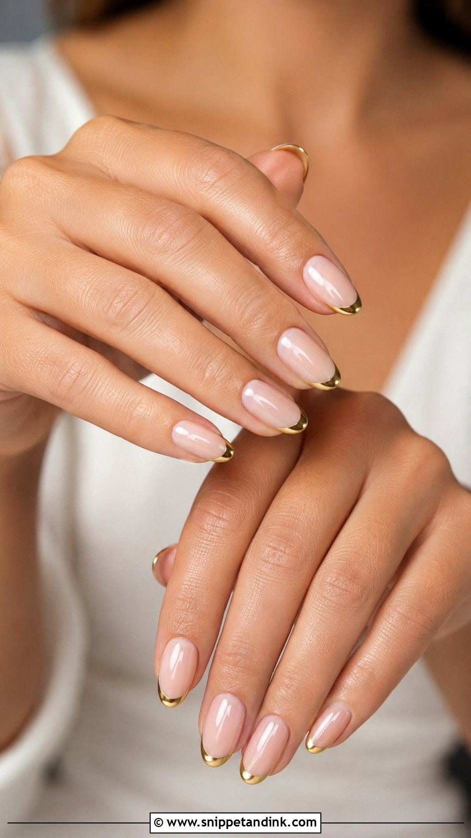 Gold French Tip Bridal Nails - Snippet and Ink - 20 Nail Art for Bridal Ideas