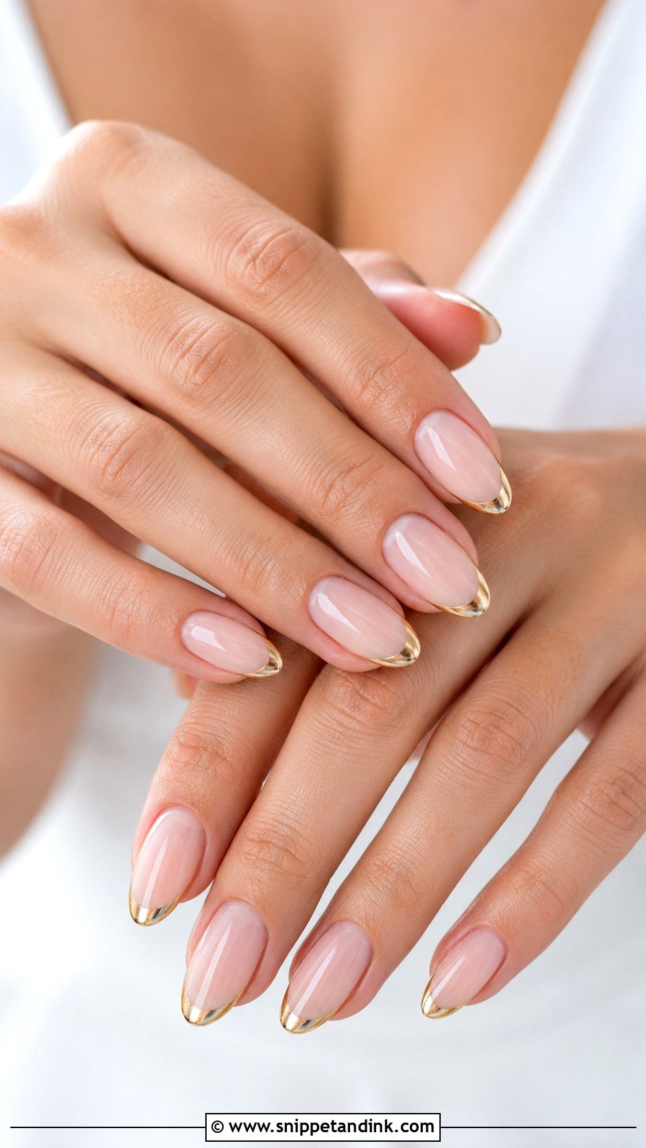Gold French Tip Bridal Nails - Snippet and Ink - 20 Gold Bridal Nails