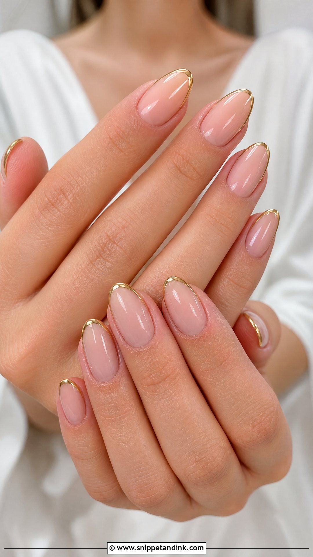 Gold French Tip Bride Nails - Snippet and Ink - 25 Elegant Gold Bride Wedding Nails
