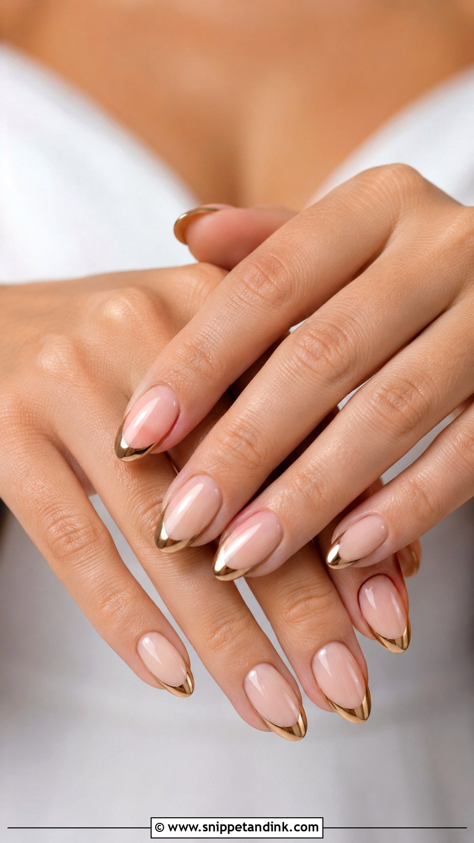Gold French Tip Bridesmaid Nails - Snippet and Ink - 20 Indian Wedding Nails Bridesmaid