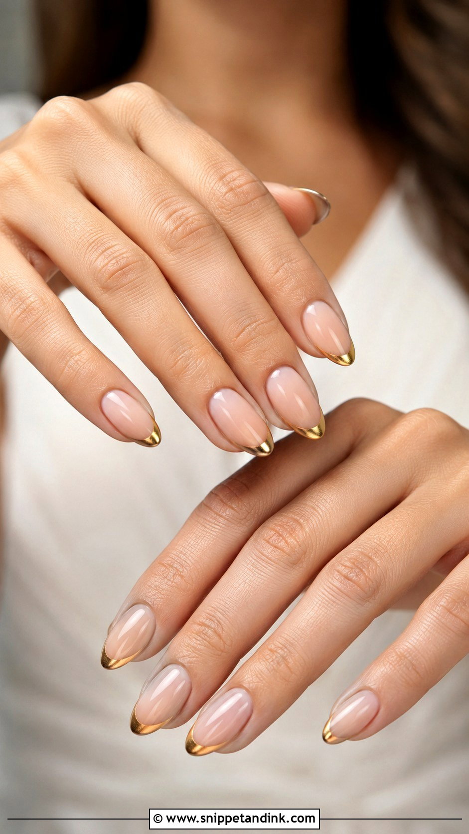 Gold French Tip Fall Wedding Nails - Snippet and Ink - 20 Fall Nails for Wedding