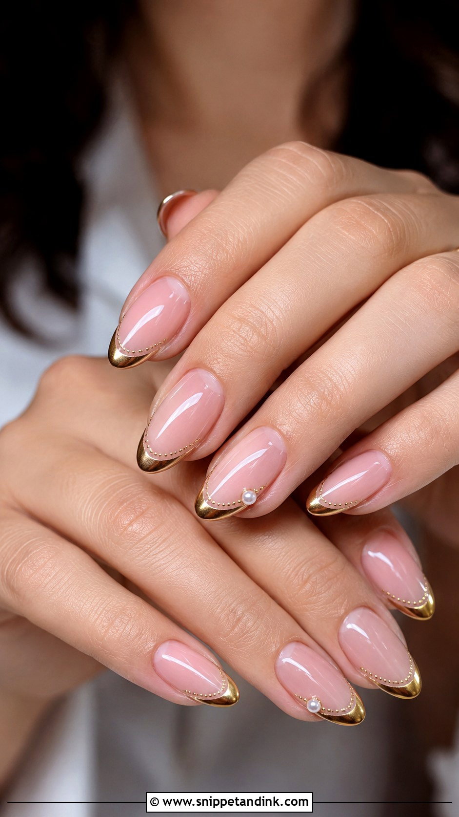 Gold French Tip Nails - Snippet and Ink - 20 Nail Art for Indian Wedding Ideas