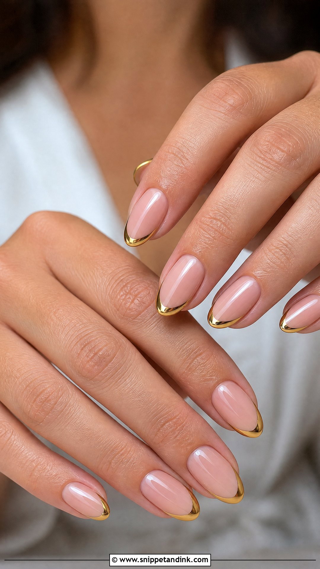 Gold French Tip Wedding Guest Nails - Snippet and Ink - 25 Nails for a Wedding Guest