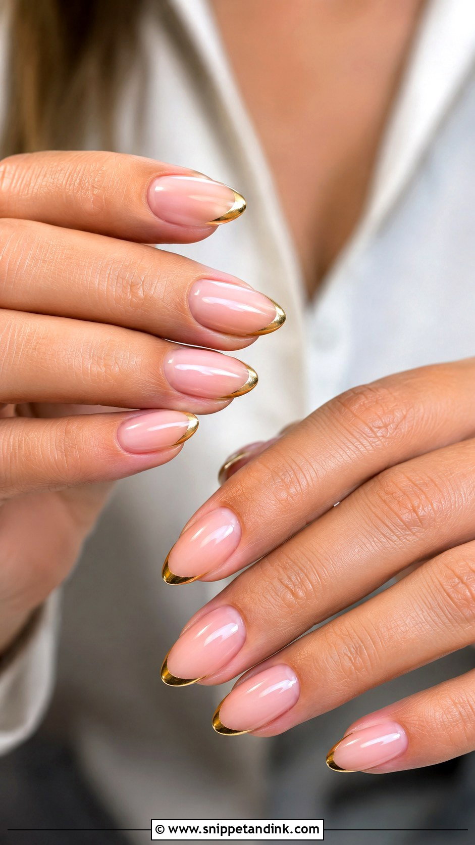 Gold French Tip Wedding Nails - Snippet and Ink - 20 Wedding Nails with Gold