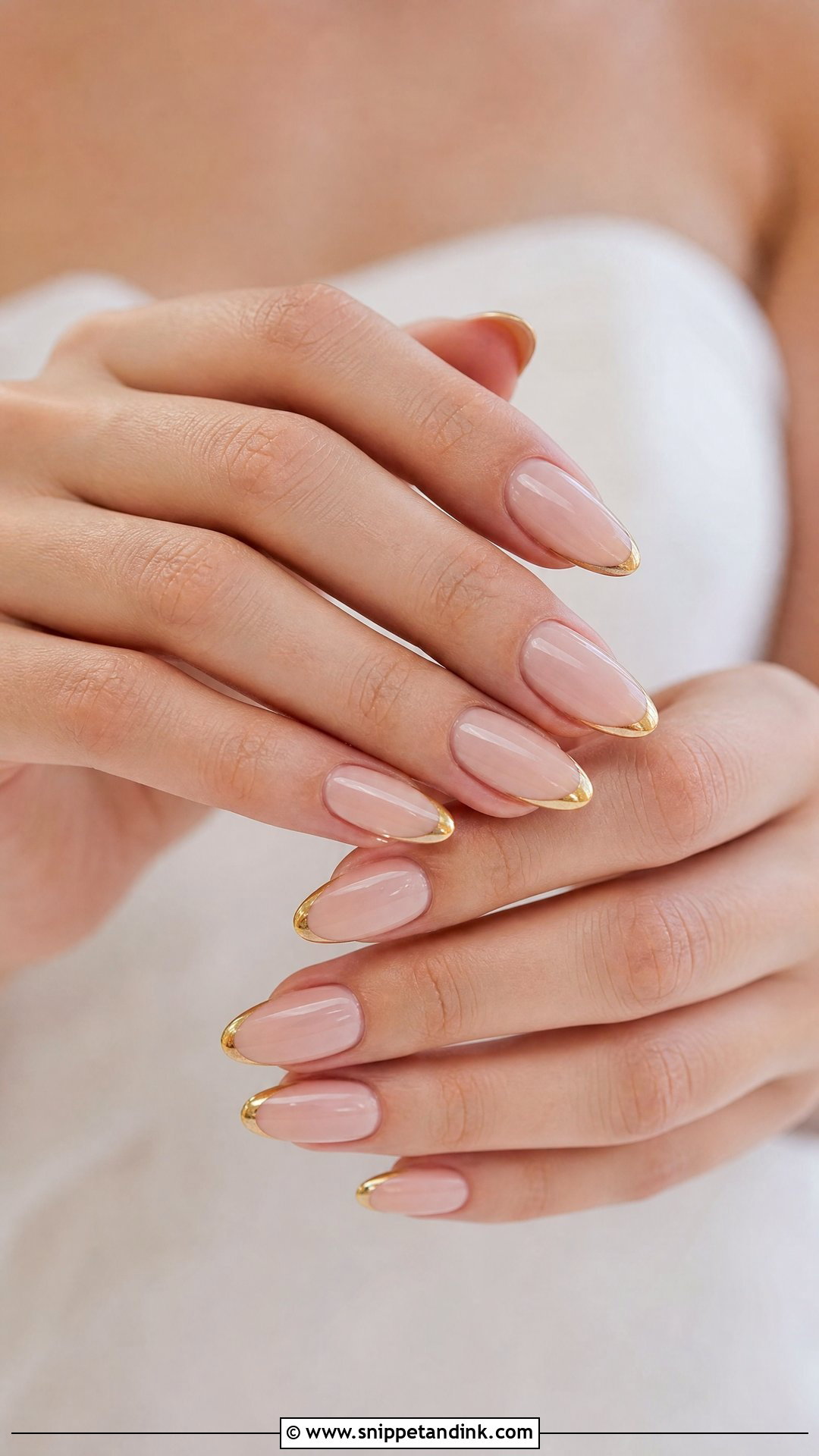 Gold French Tip Wedding Nails - Snippet and Ink - 25 French Tip Wedding Nails