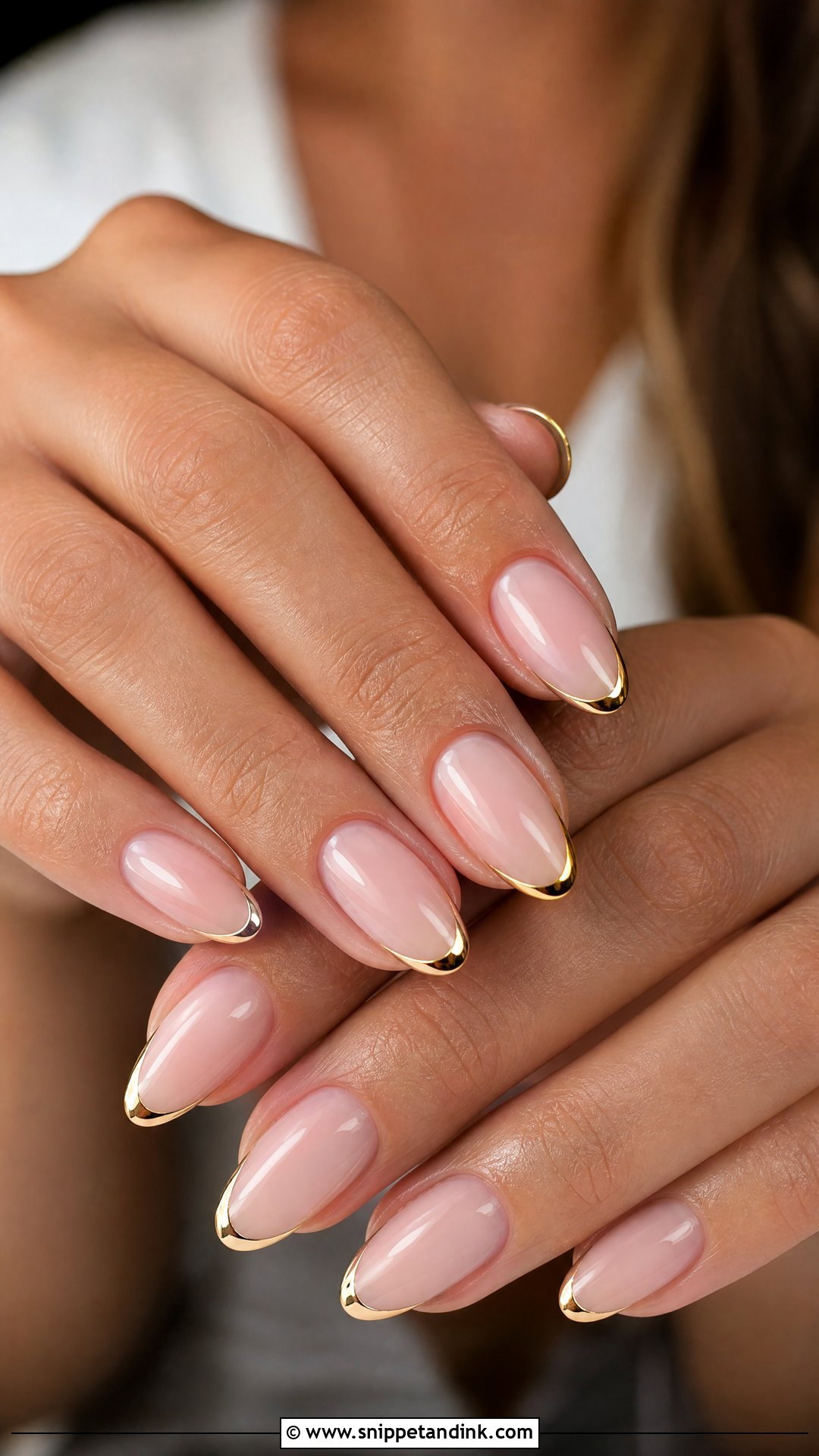 Gold French Tip Wedding Nails - Snippet and Ink - 25 Gold Wedding Nails