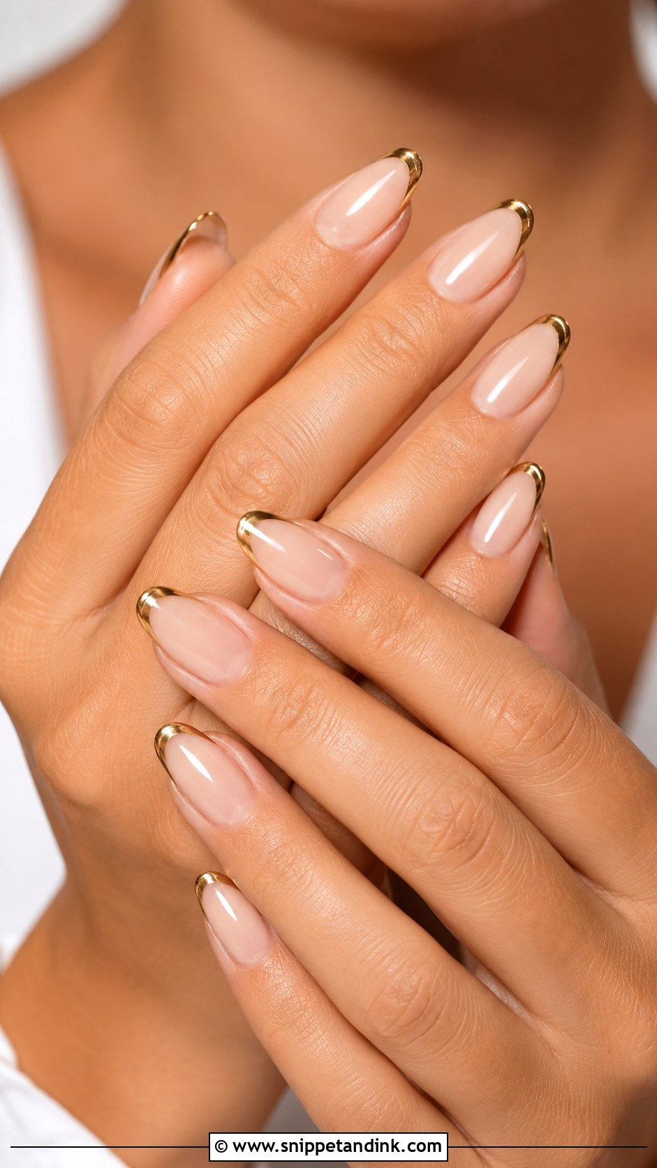 Gold French Wedding Nails - Snippet and Ink - 20 Classy Wedding Nails for Bride