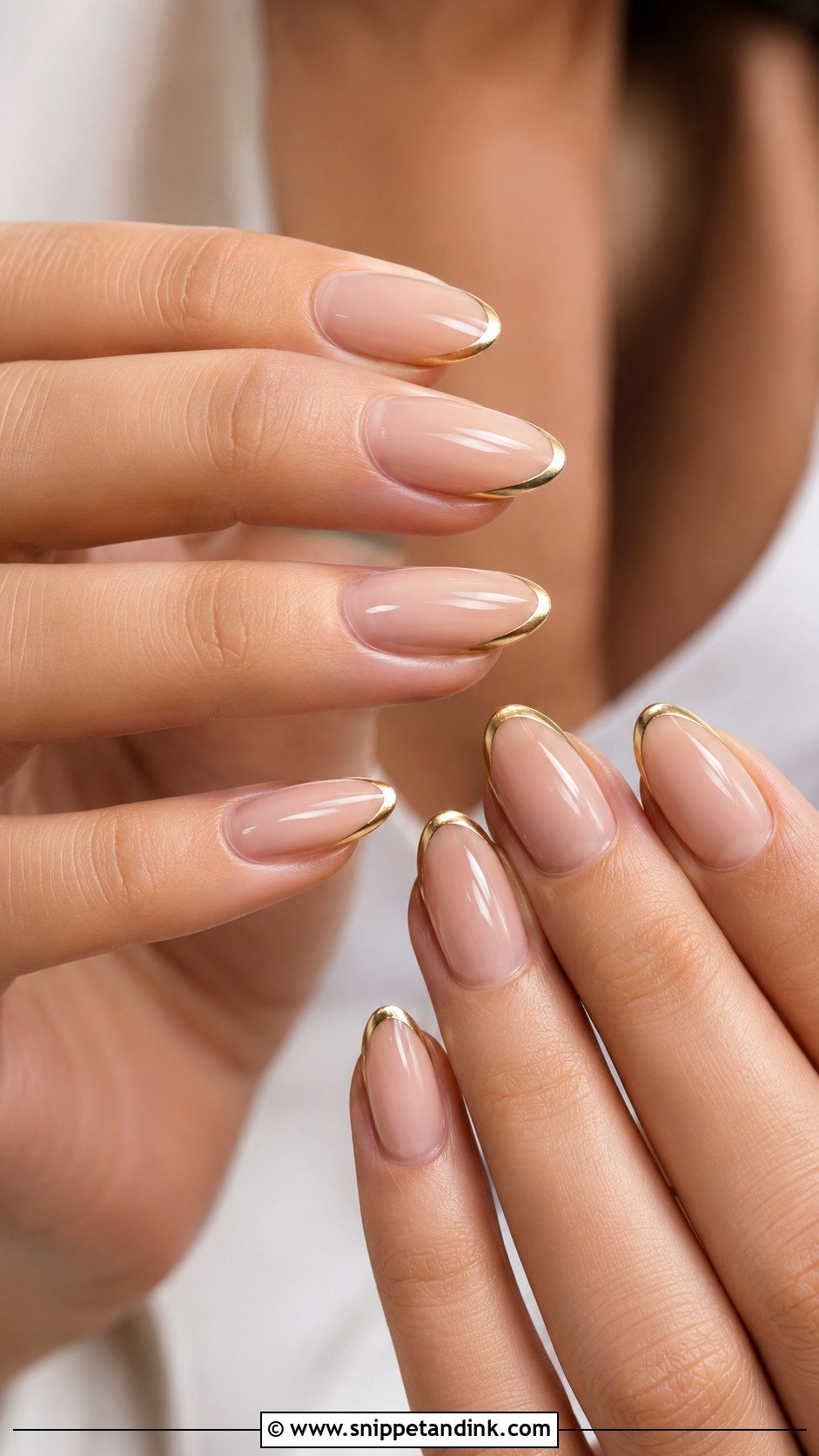 Gold French Wedding Nails - Snippet and Ink - 30 Classic Wedding Nails