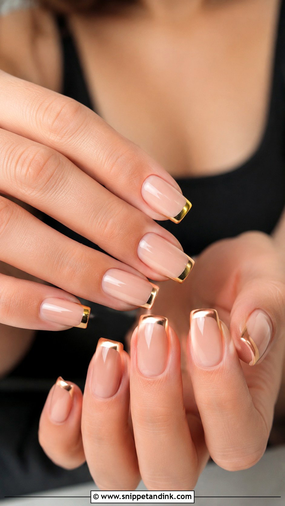 Gold French Wedding Nails - Snippet and Ink - 20 Fancy Wedding Nails
