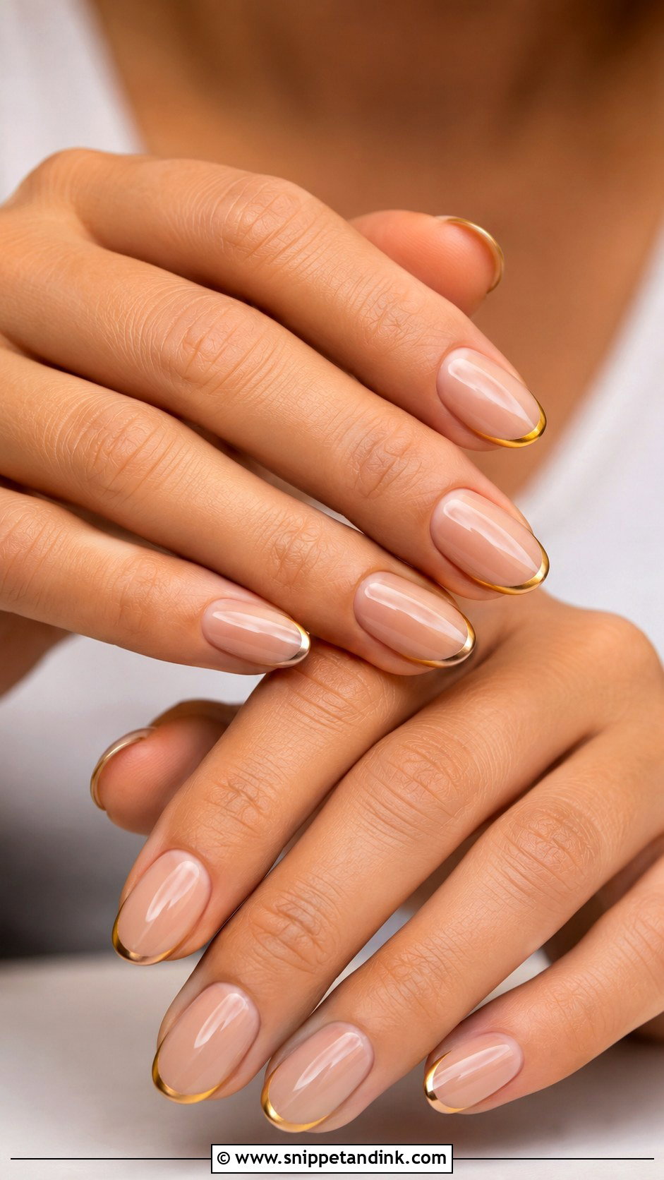 Gold French Wedding Nails - Snippet and Ink - 20 Wedding Inspired Nails