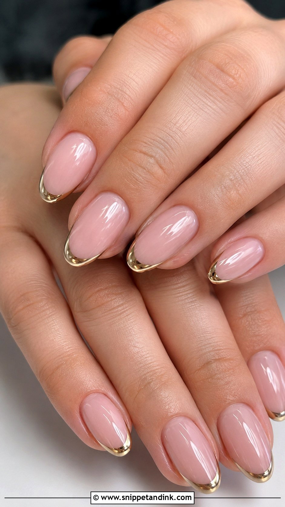 Gold French Wedding Nails - Snippet and Ink - 20 Aesthetic Wedding Nails