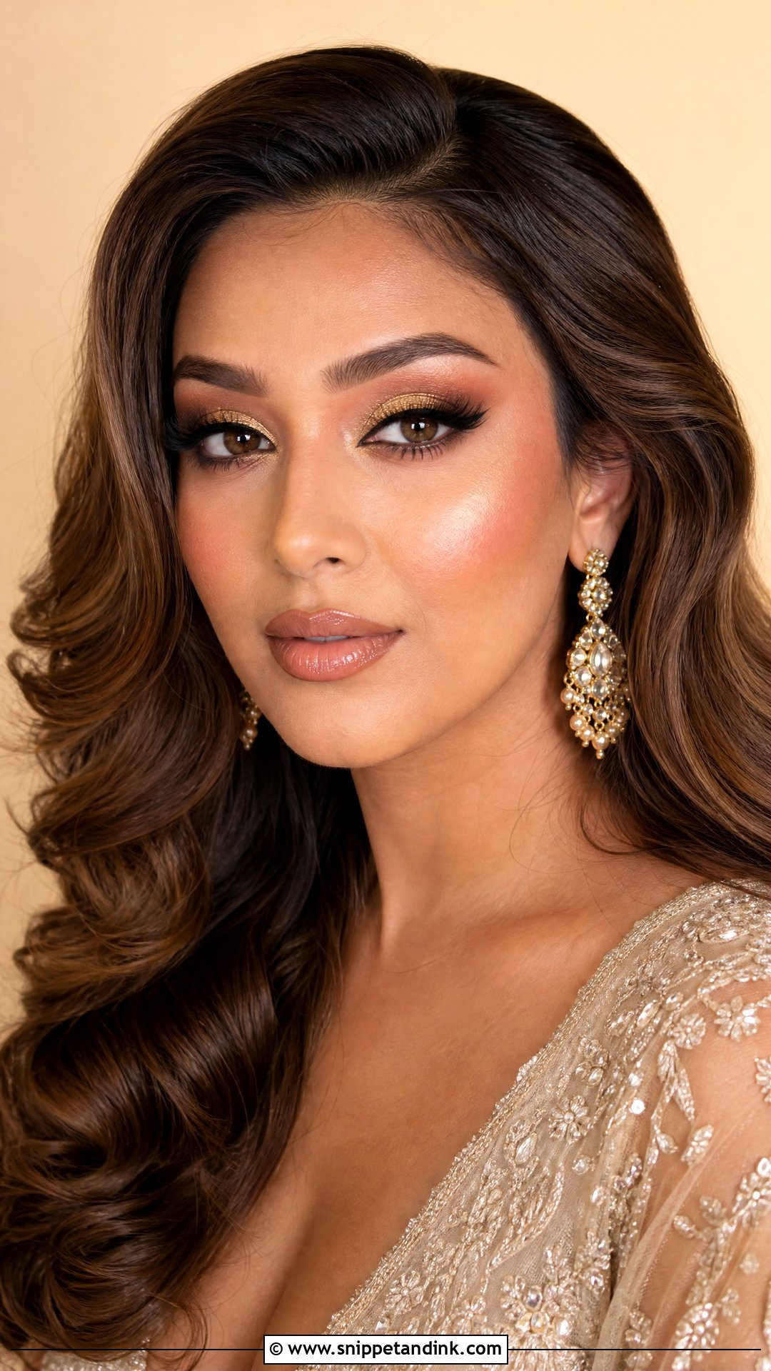 Gold Glam Bridal Makeup - Snippet and Ink - 20 Bold Bridal Makeup Ideas