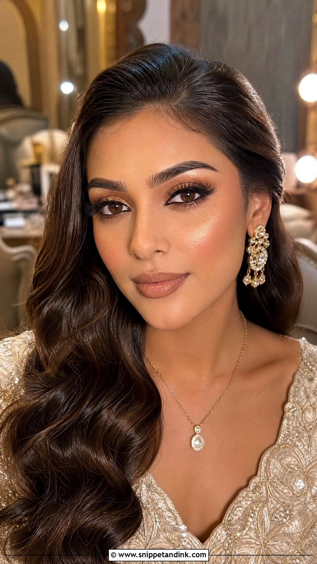 Gold Glam Wedding Makeup - Snippet and Ink - 30 Glam Wedding Makeup Ideas