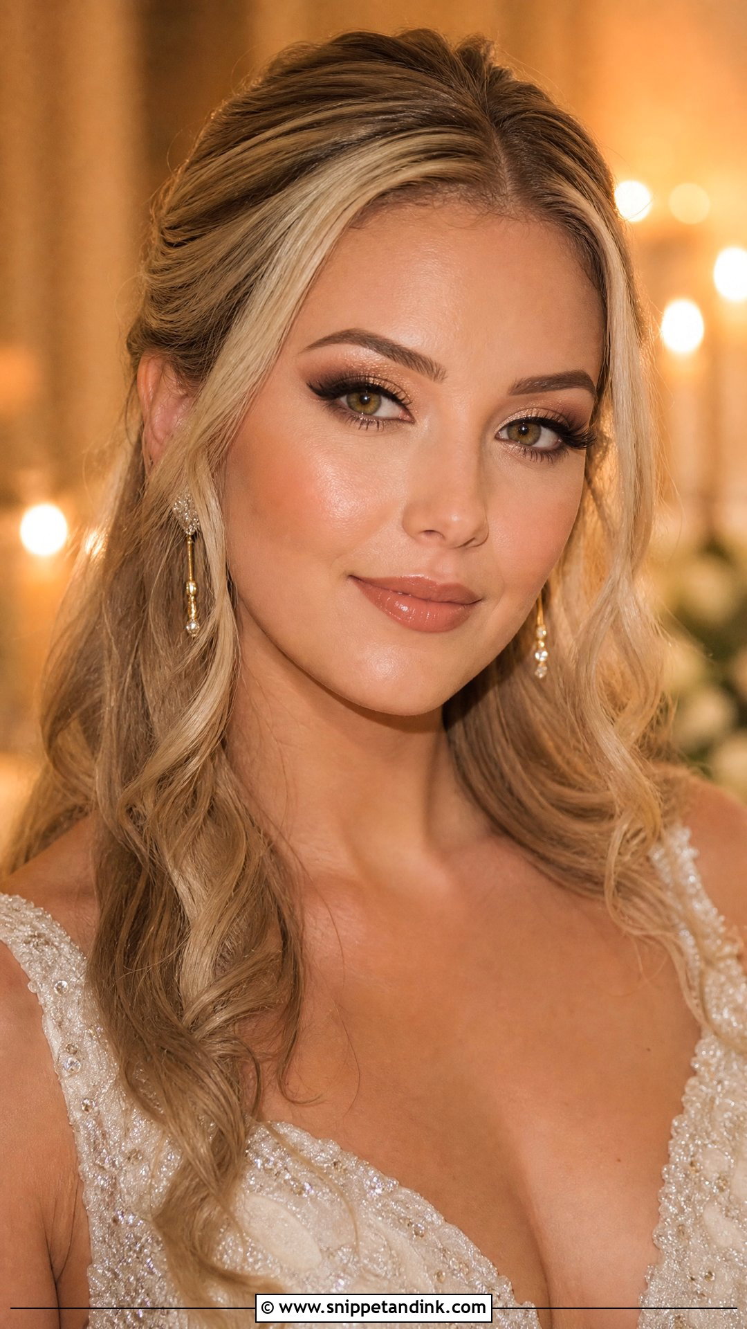 Gold Glam Wedding Makeup For Brown Eyes - Snippet and Ink - 20 Glam Wedding Makeup for Brown Eyes