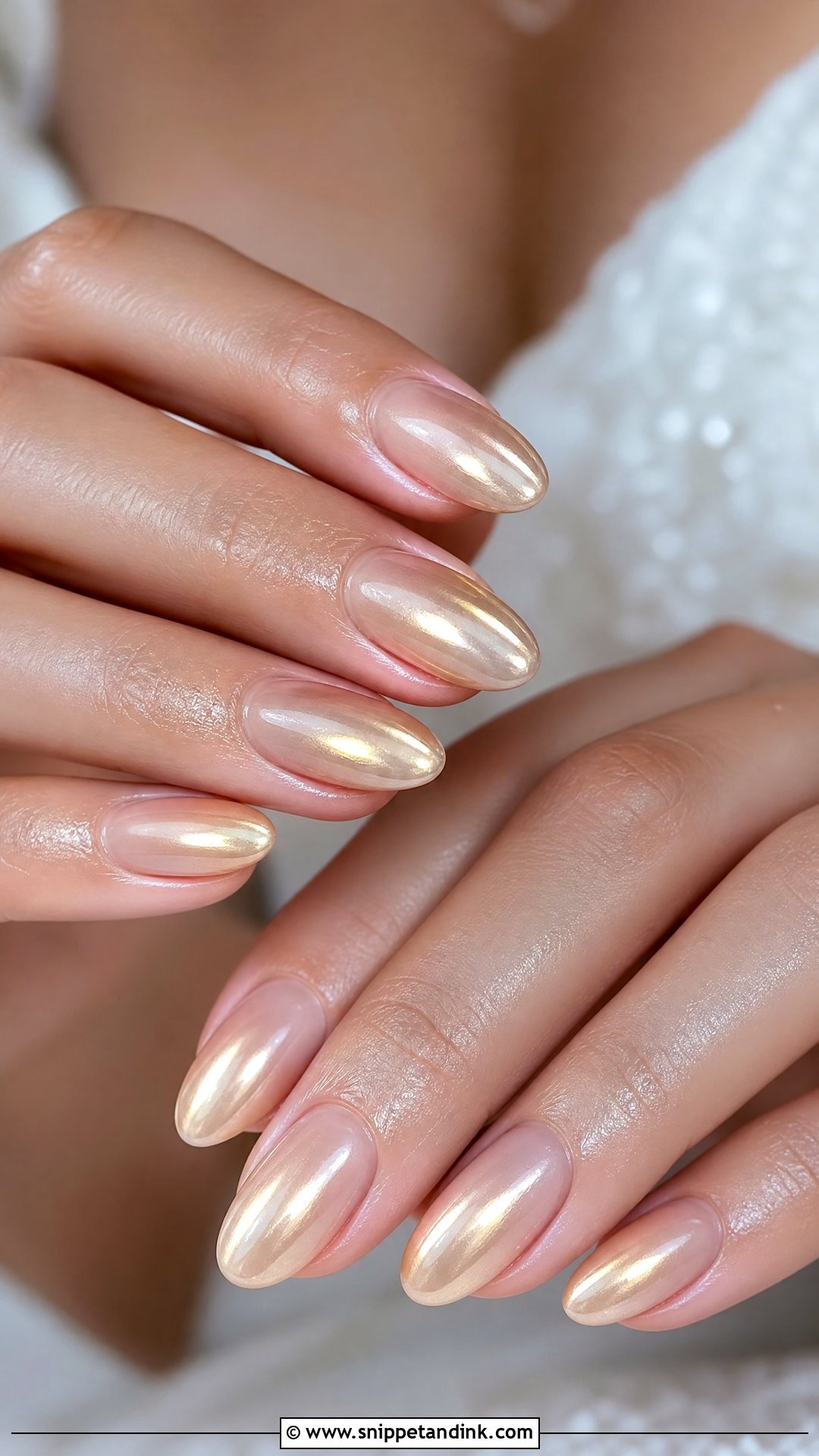 Gold Glazed Bride Nails - Snippet and Ink - 25 Elegant Gold Bride Wedding Nails