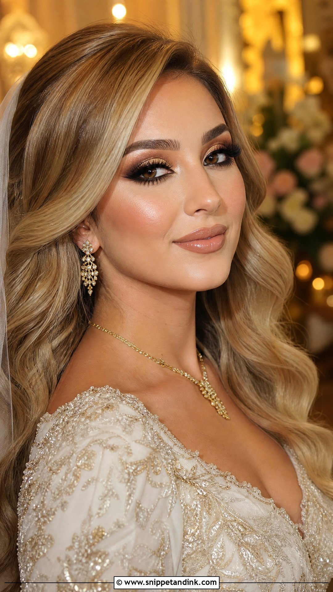 Gold Glitter Bridal Makeup - Snippet and Ink - 20 Glitter Bridal Makeup Ideas