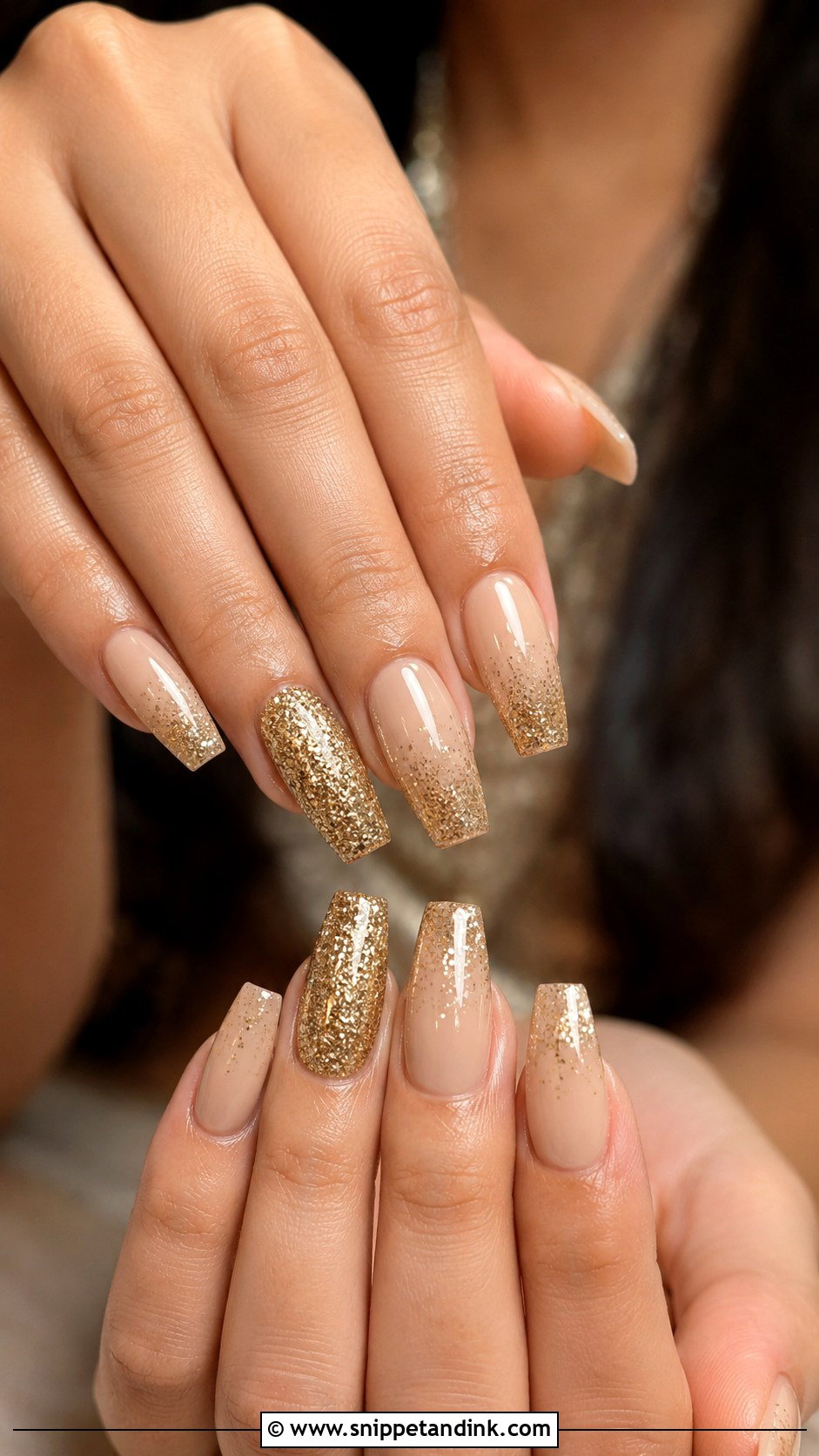 Gold Glitter Desi Wedding Nails - Snippet and Ink - 30 Desi Wedding Nails
