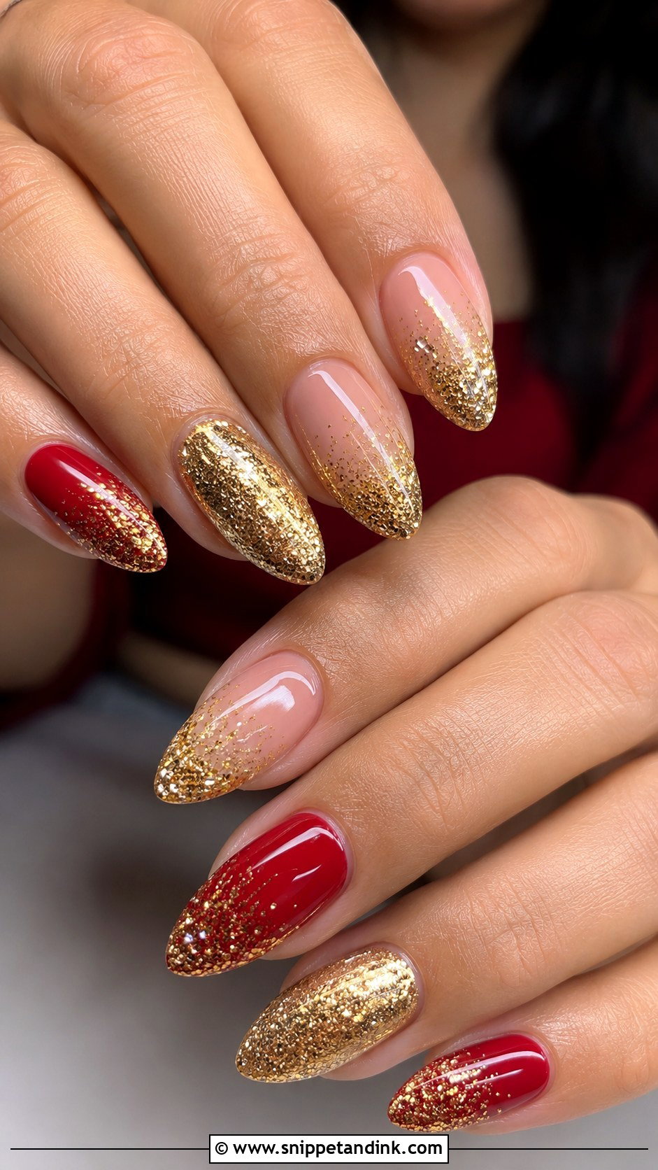 Gold Glitter Indian Wedding Nails - Snippet and Ink - 20 Indian Wedding Nails Design