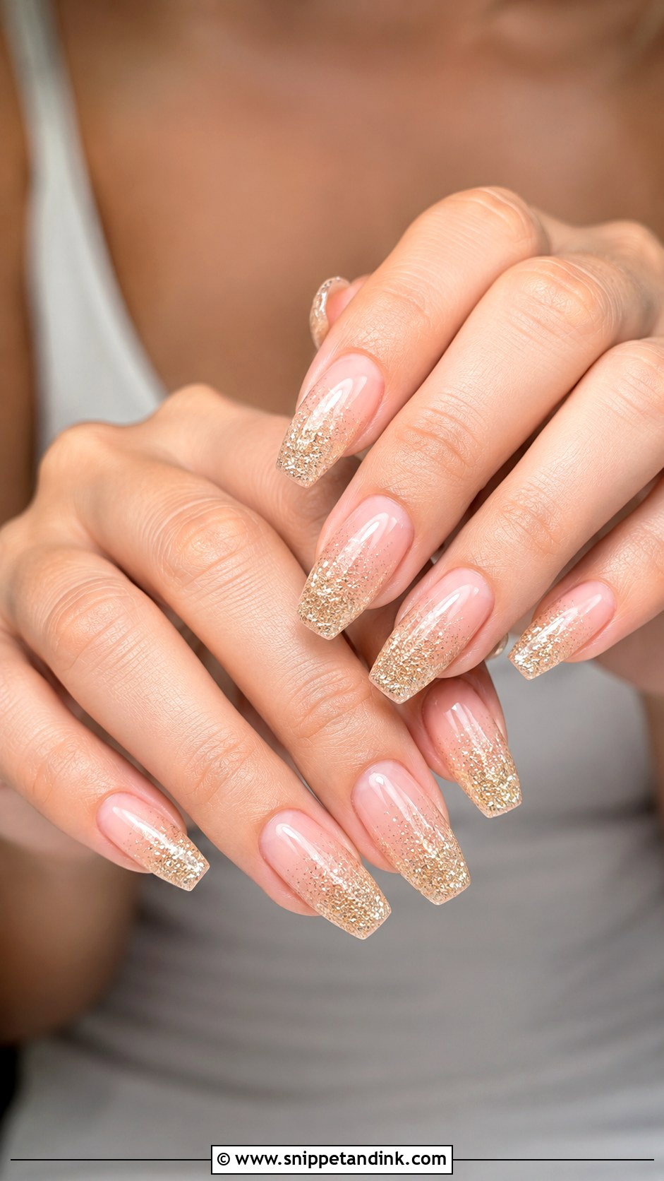 Gold Glitter Ombre Bridal Nails - Snippet and Ink - 20 Gold Bridal Nails