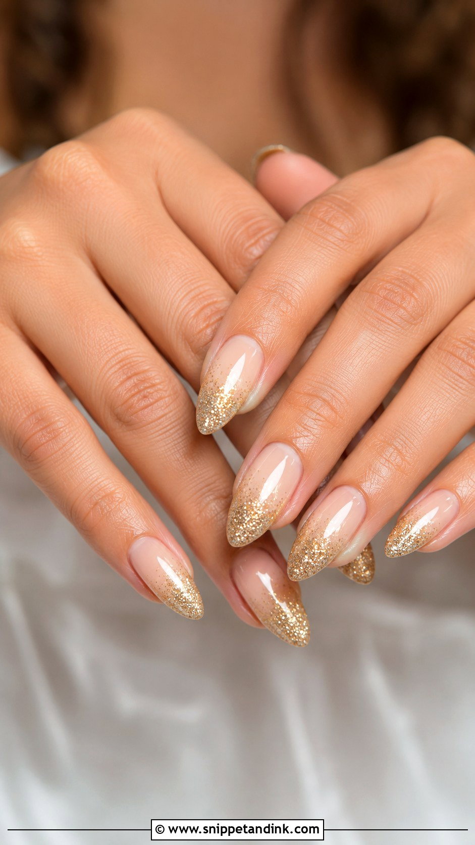 Gold Glitter Ombre October Wedding Nails - Snippet and Ink - 20 October Wedding Nails