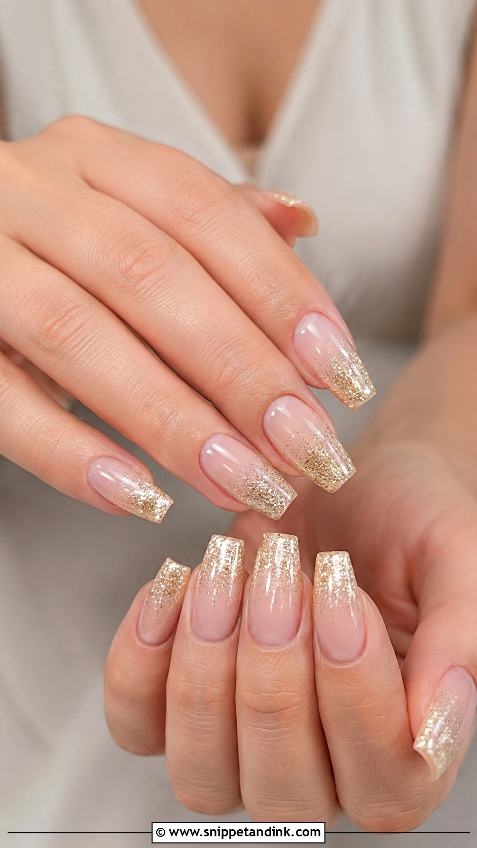 Gold Glitter Ombre Wedding Nails - Snippet and Ink - 20 Golden Wedding Nails