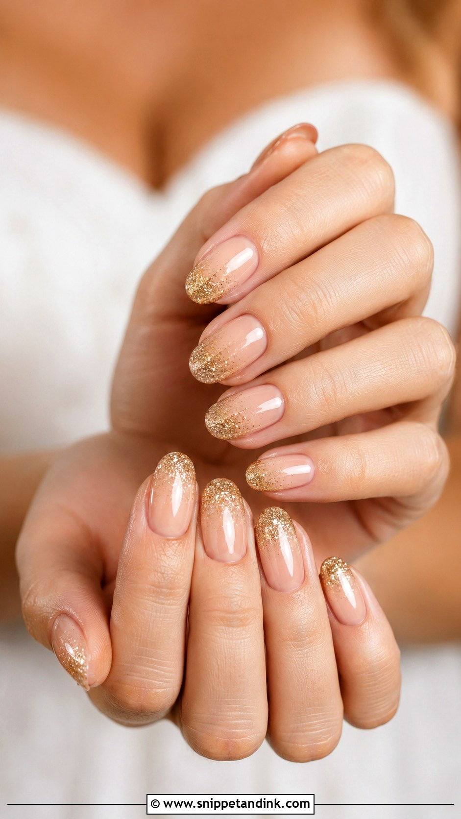 Gold Glitter Wedding Nails - Snippet and Ink - 30 Wedding Nails Ideas