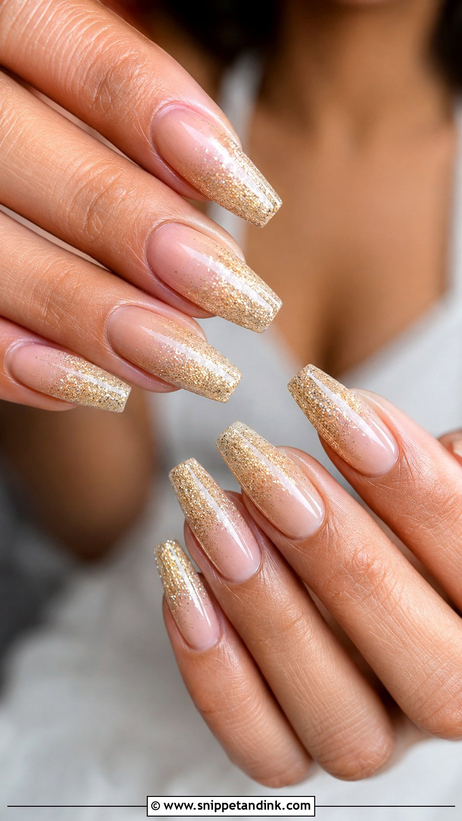 Gold Glitter Wedding Nails - Snippet and Ink - 20 Sparkly Wedding Nails