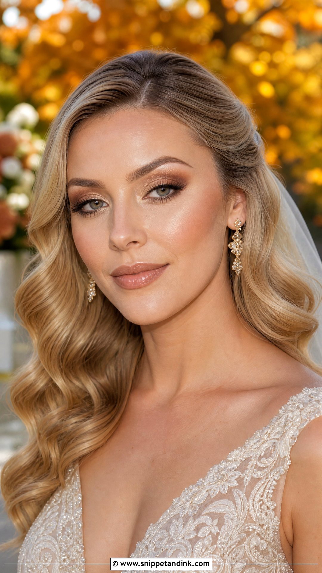 Gold Glow Autumn Bridal Makeup - Snippet and Ink - 20 Autumn Wedding Makeup Ideas
