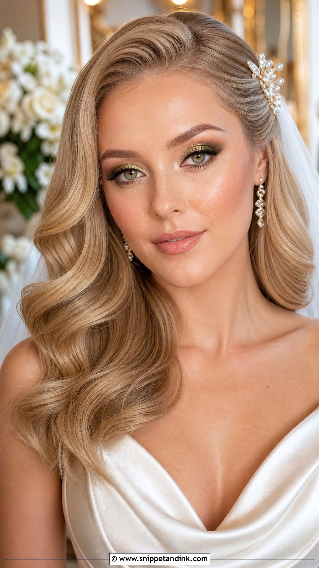 Gold Green Eye Bridal Makeup - Snippet and Ink - 20 Green Eye Bridal Makeup Ideas
