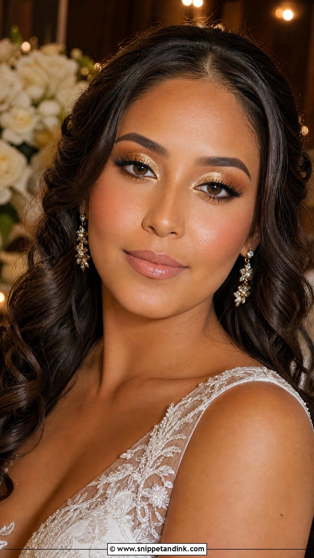 Gold Halo Eye Wedding Makeup - Snippet and Ink - 20 Gold Wedding Makeup Ideas