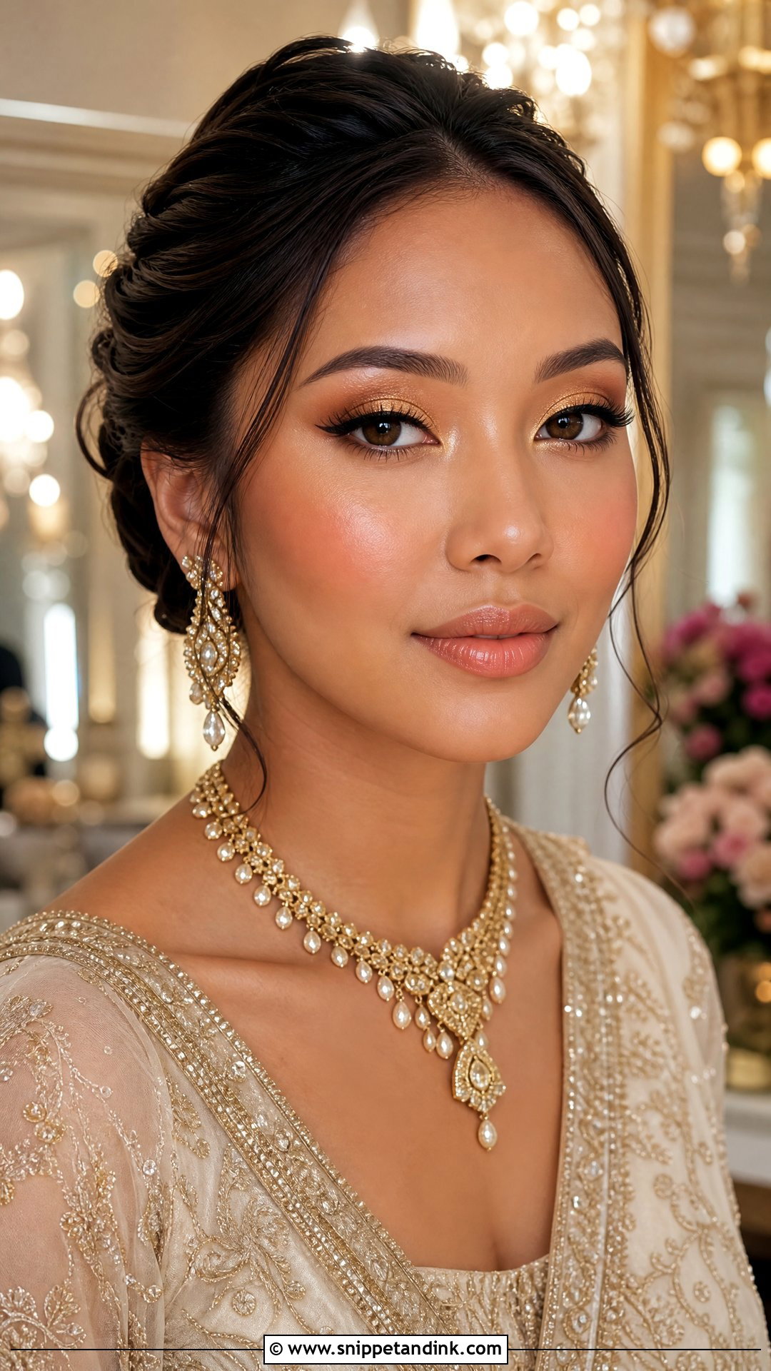 Gold Hooded Eye Bridal Makeup - Snippet and Ink - 20 Hooded Eye Bridal Makeup Ideas